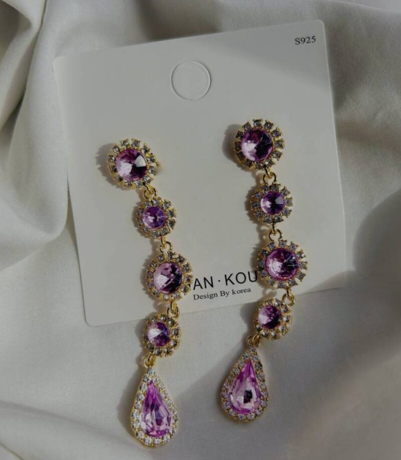 Long purple earrings